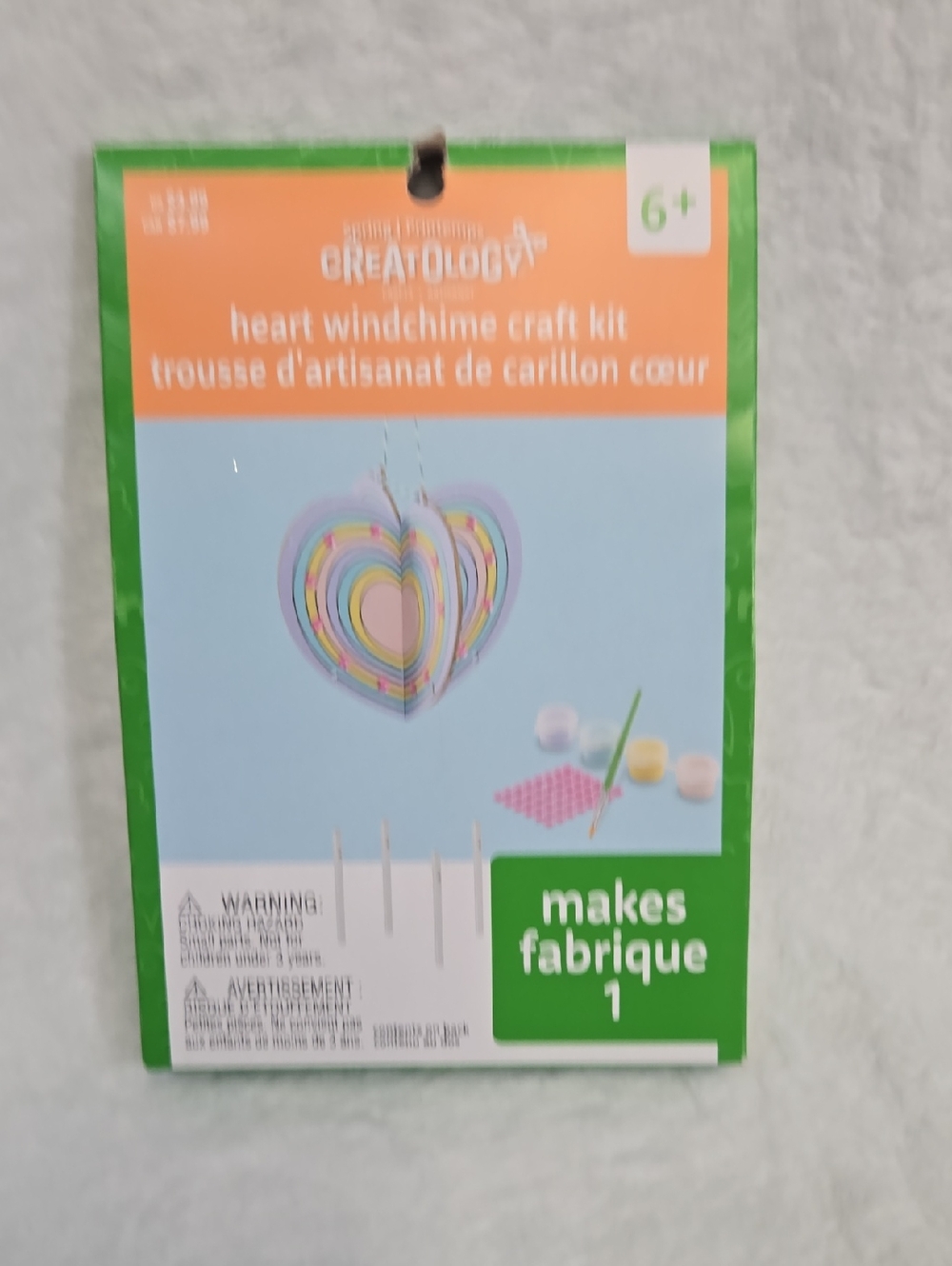 NWT! Creatology Heart Windchime Craft Kit - Multicolor Hearts